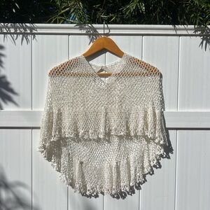 Chic Cream Hand Made Poncho